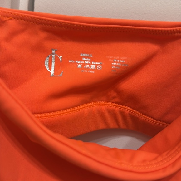 Cara Loren Active Wear Fluorescent Orange Strapped Bandeau Bra Small - Picture 8 of 8